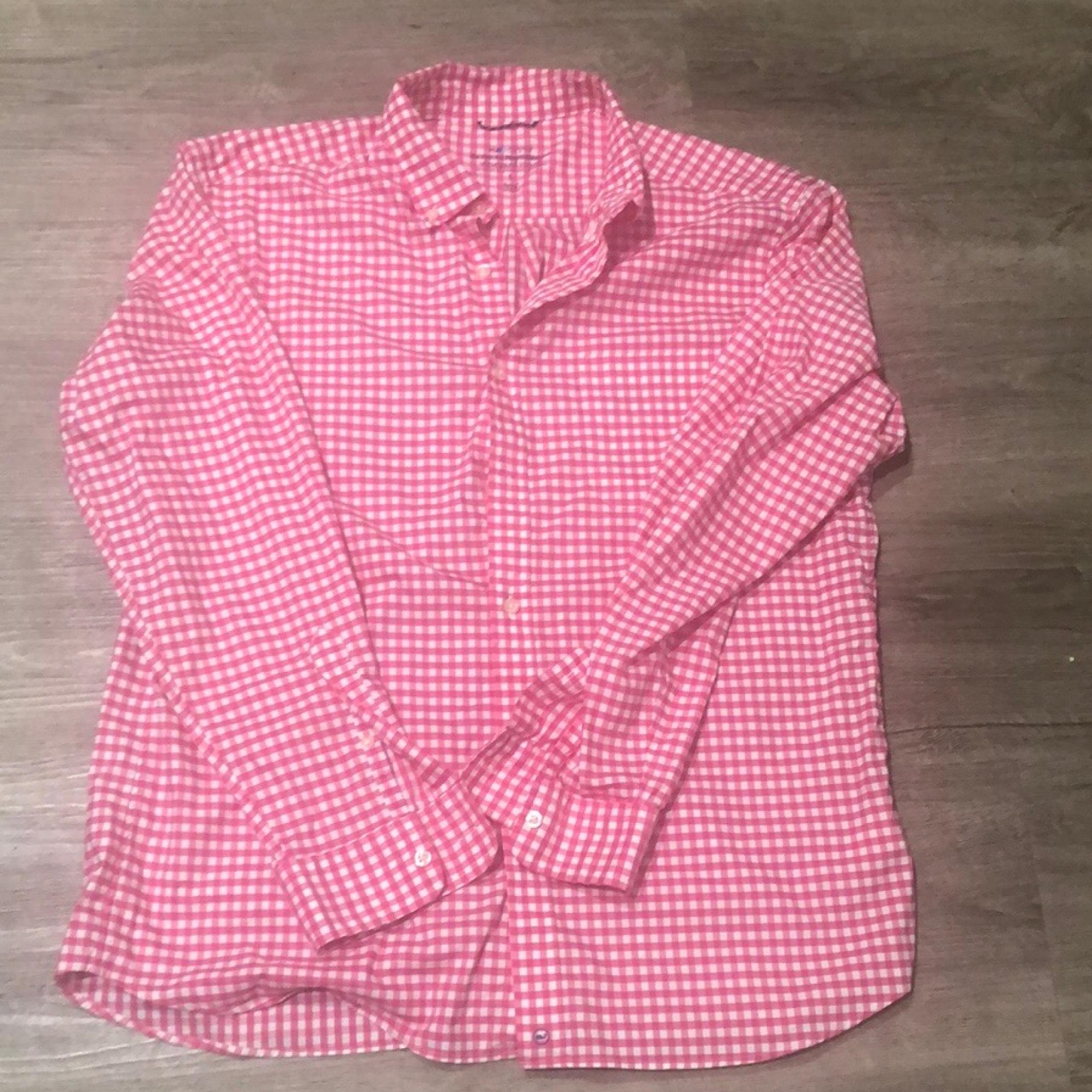 Vineyard Vines Men's Pink Gingham Button Down Shirt