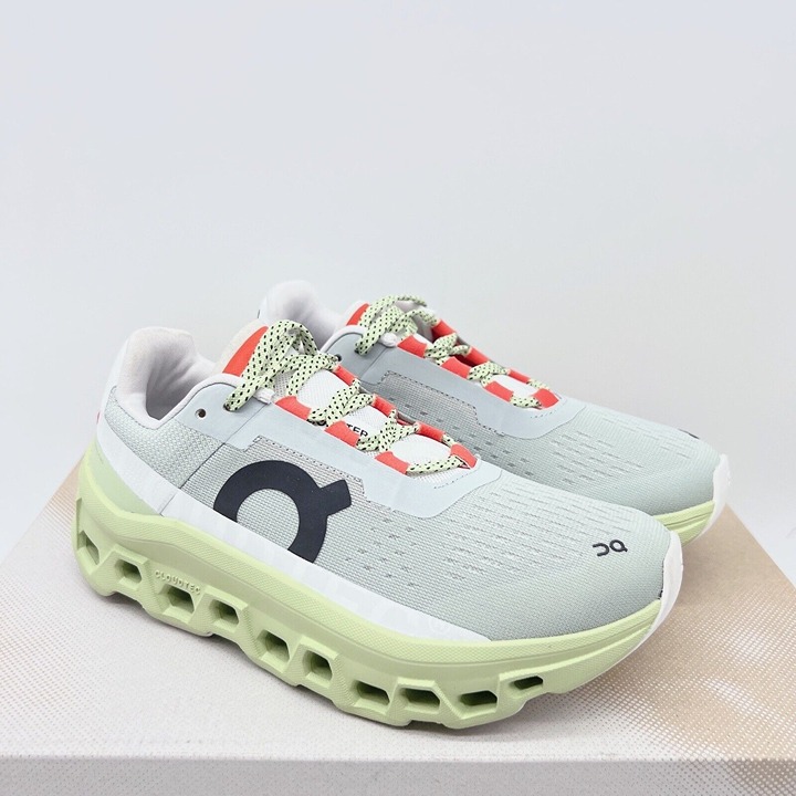 On Cloudmonster Cloudtec Running Shoe Sneaker Glacier/ Meadow Womens Size US 10