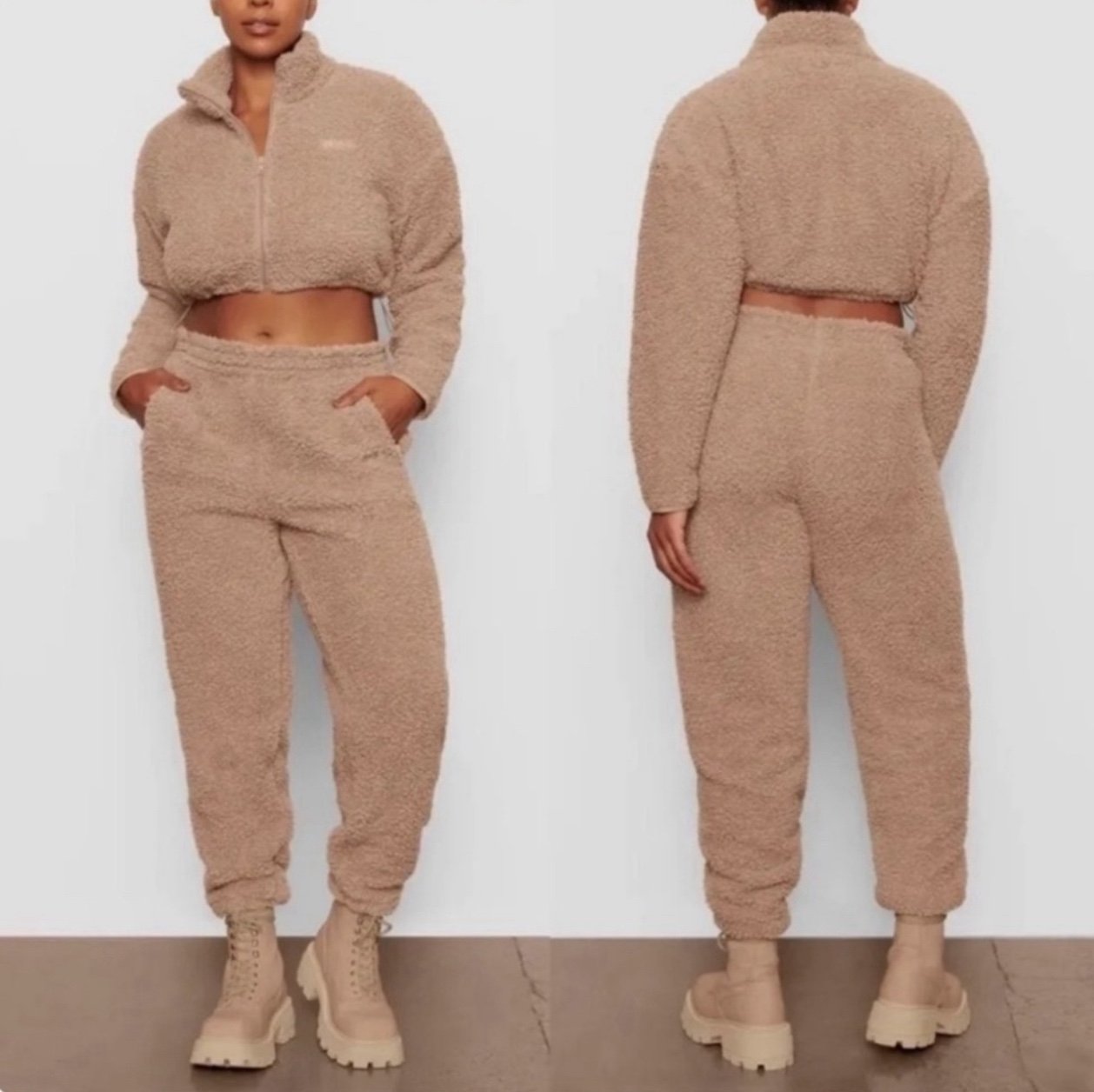 Skims Women's Teddy Sherpa Joggers NWT 2X DESSERT