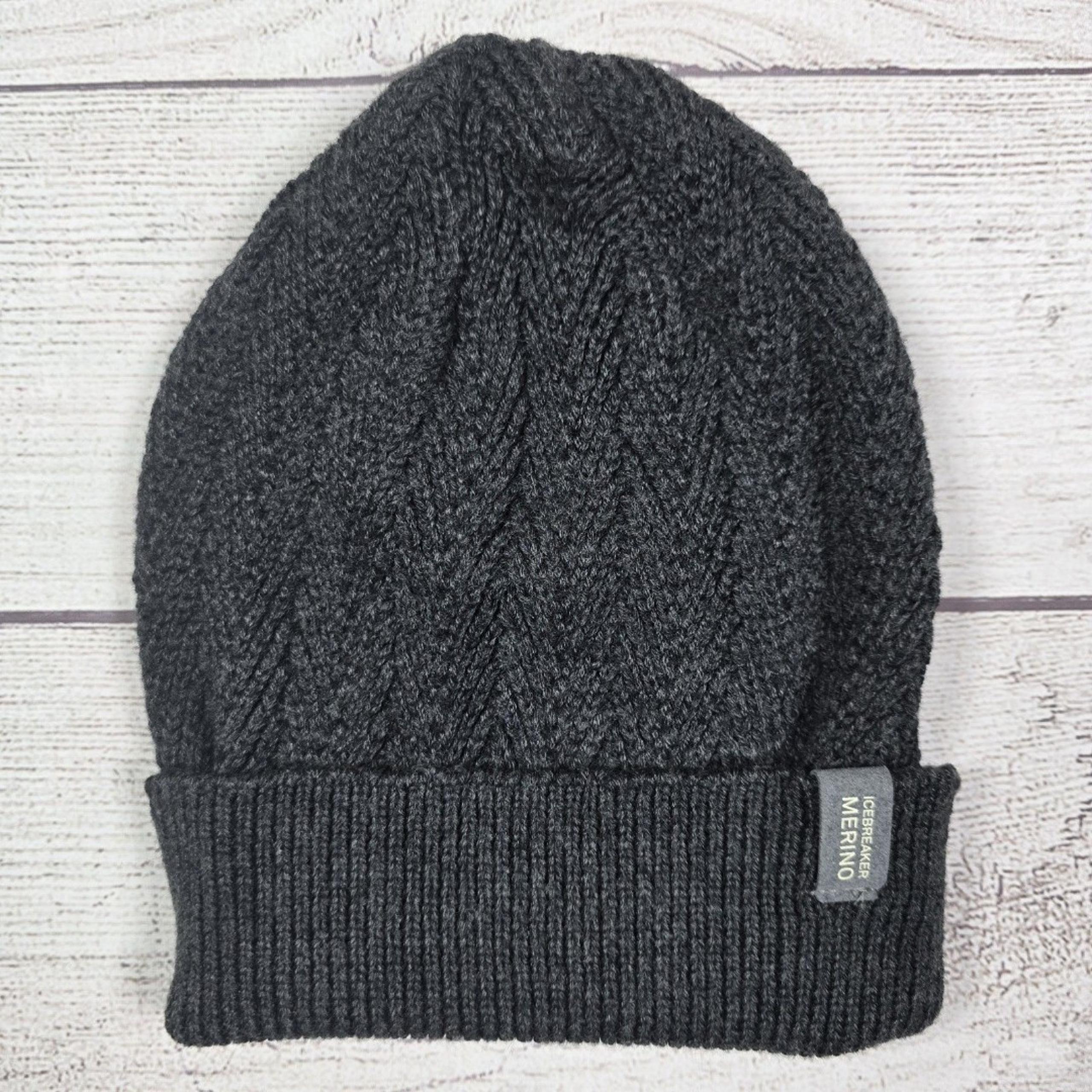 Icebreaker Merino Wool Grey Women's Beanie Knit Hat One Size