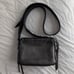 AllSaints Crossbody Bag Black Pebbled Leather Fringe And Studs