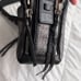 AllSaints Crossbody Bag Black Pebbled Leather Fringe And Studs