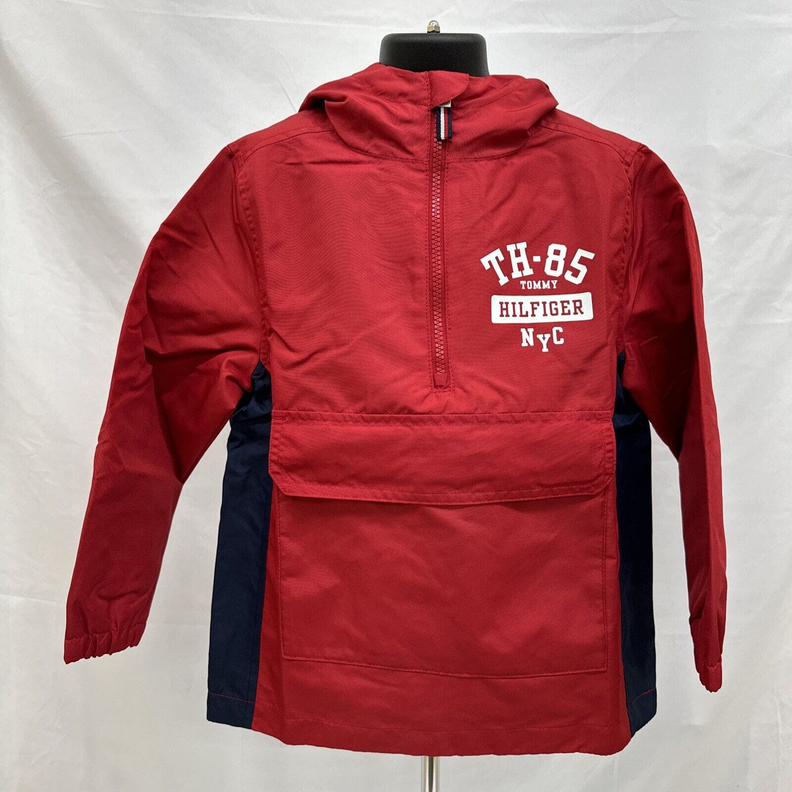 NWT Tommy Hilfiger Unisex Logo Hooded Pullover Jacket Size 7