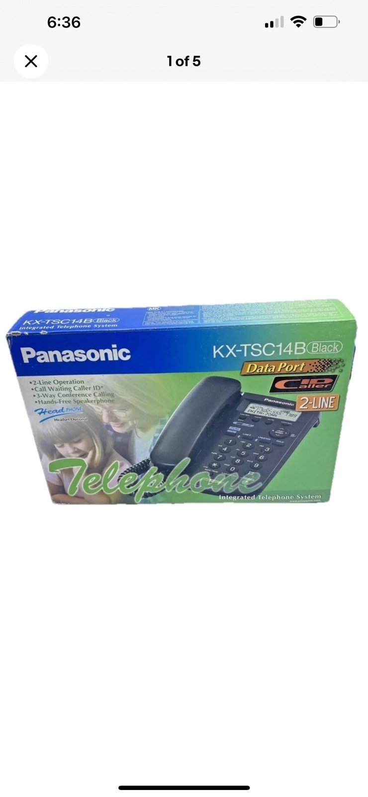 Panasonic 2-Line Integrated Phone with Call Waiting Caller ID - (KX-TSC14B)
