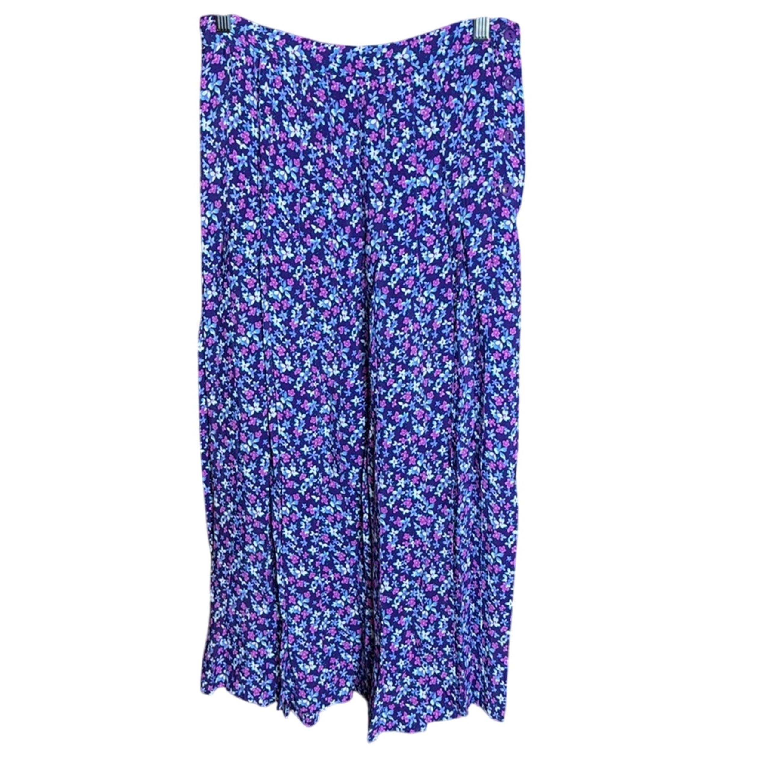 Vintage Diane Von Furstenberg Purple & White Ditsy Floral Size 8