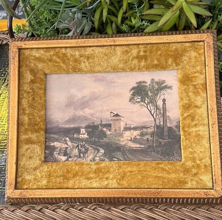 Antique print of “Mediterranean Village” in Italy - James Duffield Harding crush