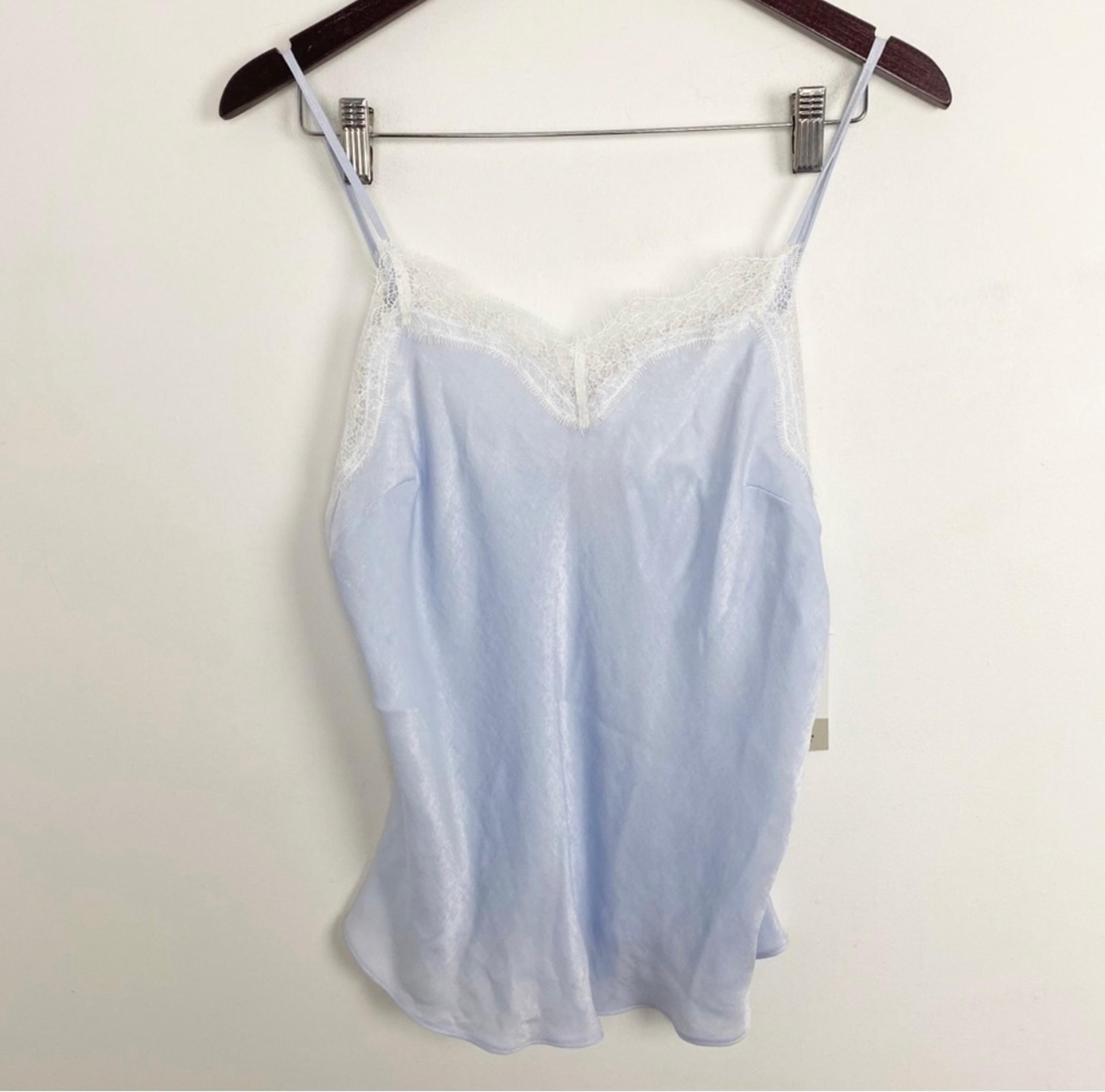 BP Blue Lace Adjustable Spaghetti Strap Loungewear Camisole Sz Medium NEW Satin