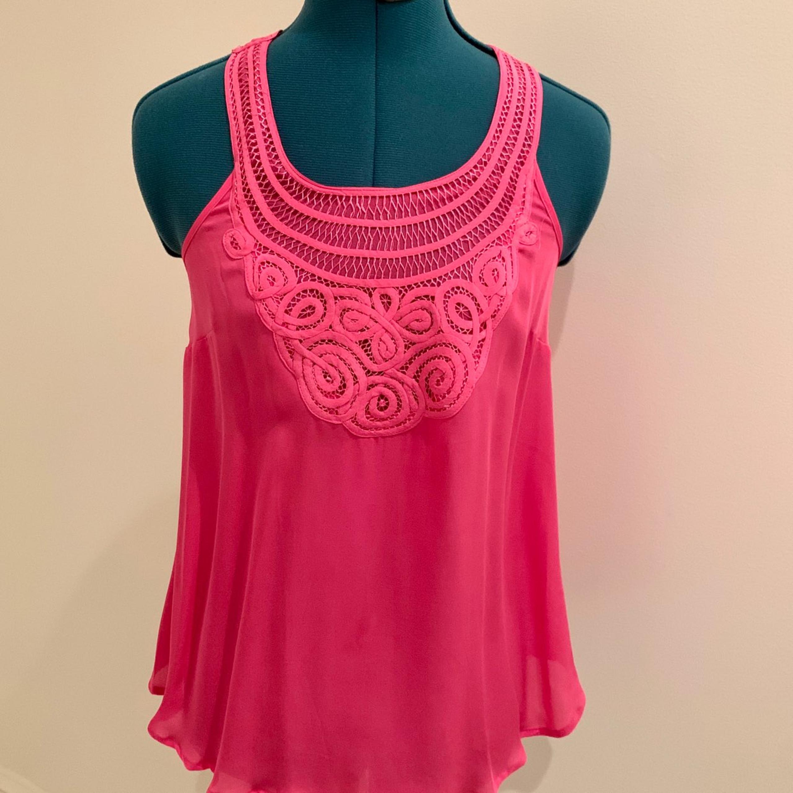Madison Marcus Pink Silk Tank Top