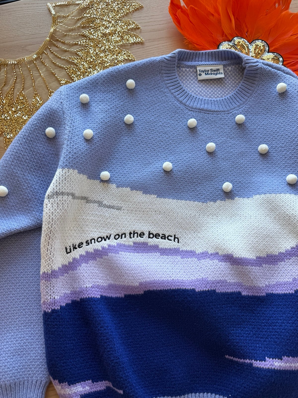 Taylor Swift Snow on the Beach Sweater Crewneck SOTB Midnights Purple M Medium