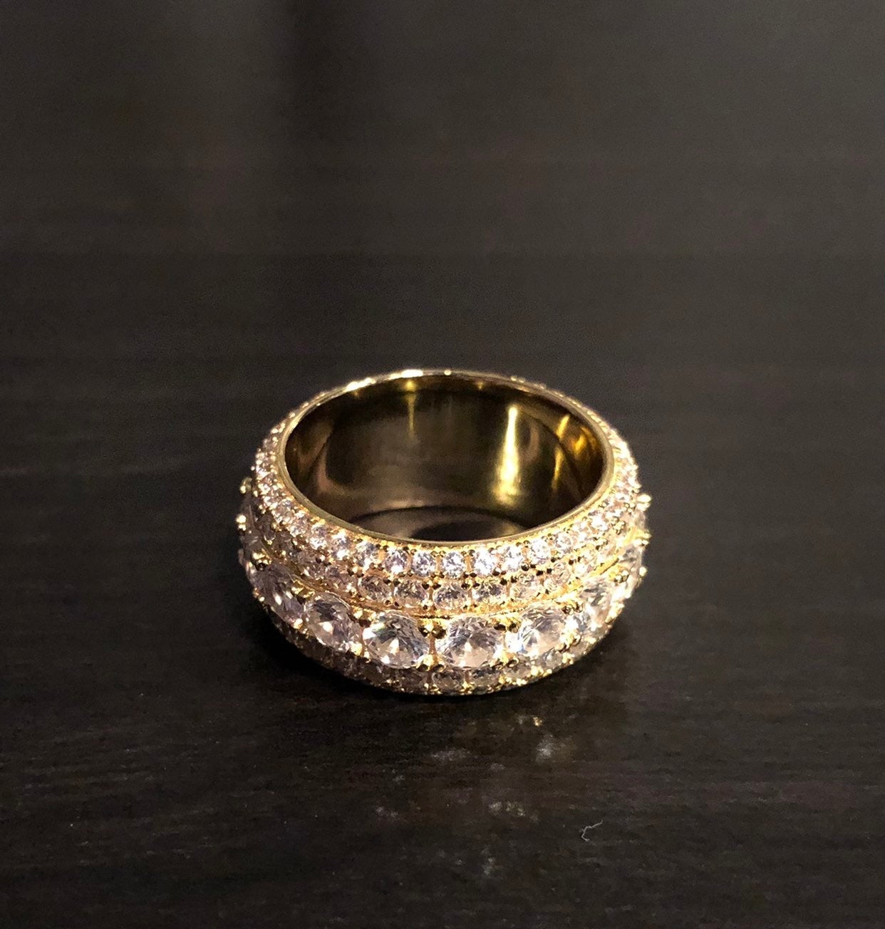 18k Gold Five Layer Diamond Band Ring
