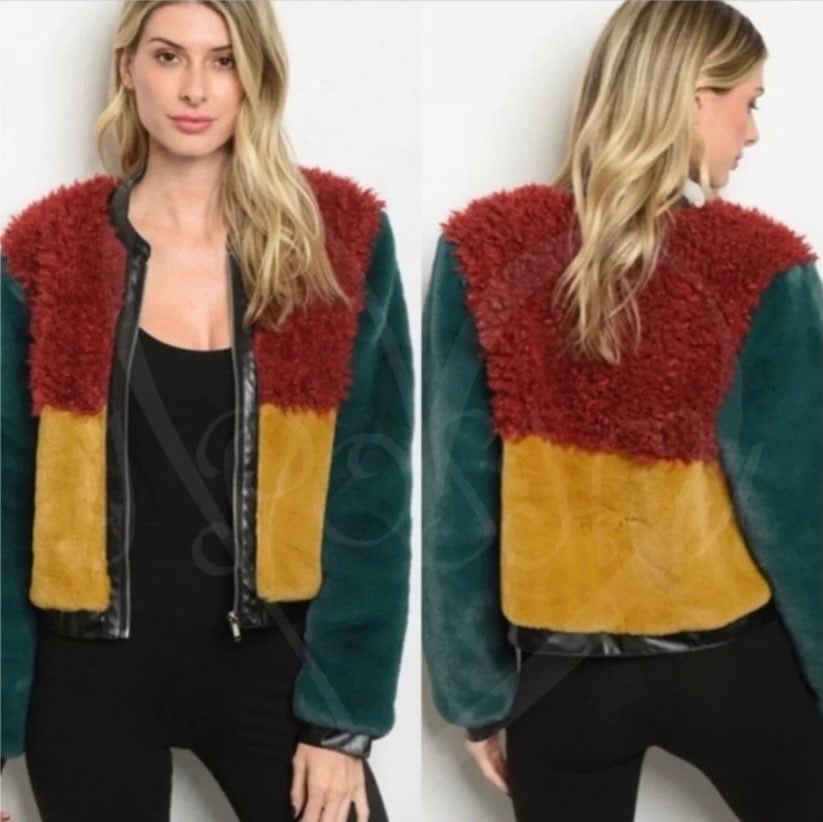 Women's faux fur jean jackets