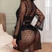 Black eyelash lace bodysuit lingerie