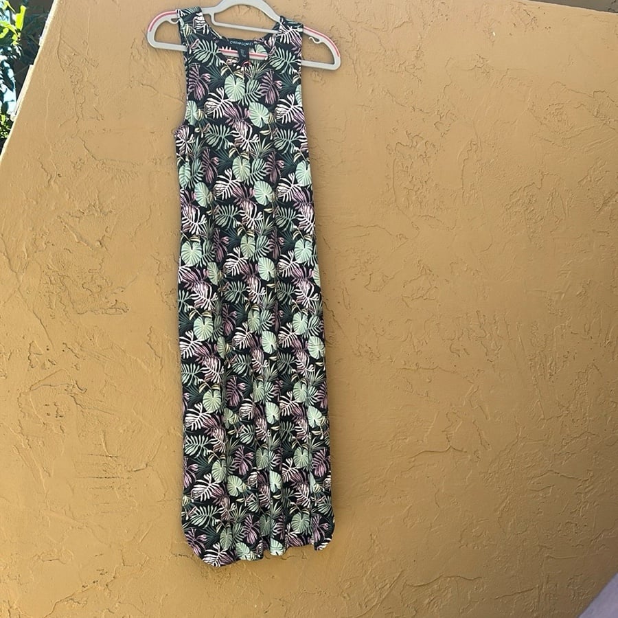 Cynthia Rowley Sleeveless Palm Print Sundress