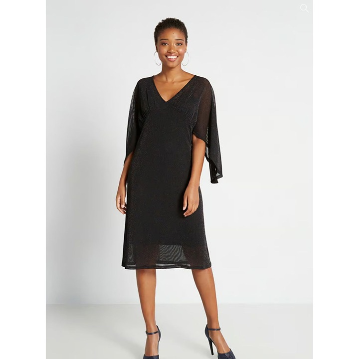 Modcloth Promised You Heaven Mesh Midi Dress Women's Size Small in Black NWT!