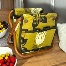 Regency Creations Bamboo Frame Picnic Caddy Napkin Utensil Holder Hawaiian