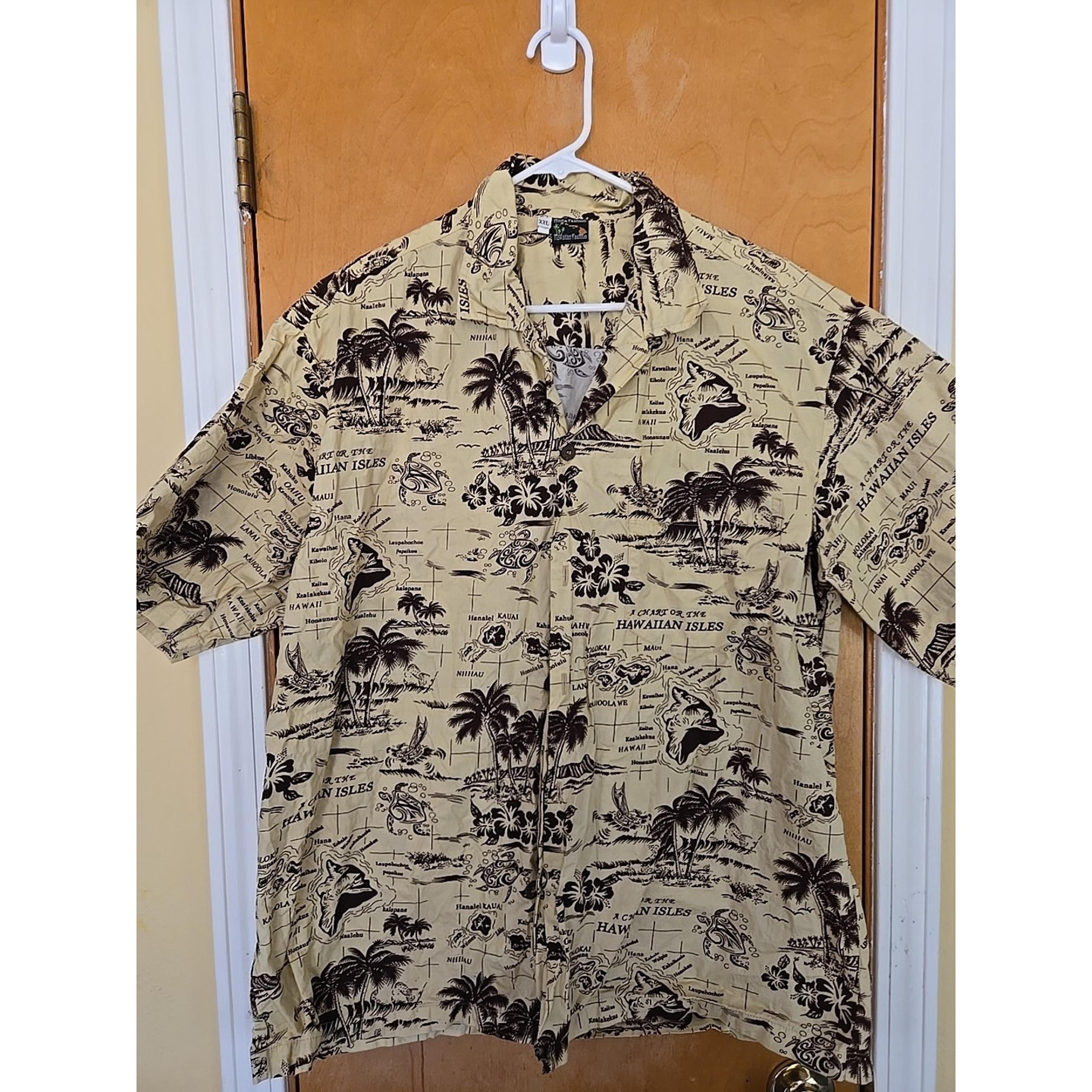 Hawaii Fashions Mens Size XXL Floral Hawaiian Isles Short Sleeve Shirt