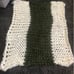 Chunky hand knit blanket olive and cream