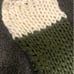 Chunky hand knit blanket olive and cream
