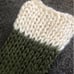 Chunky hand knit blanket olive and cream
