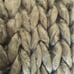 Chunky hand knit blanket olive and cream