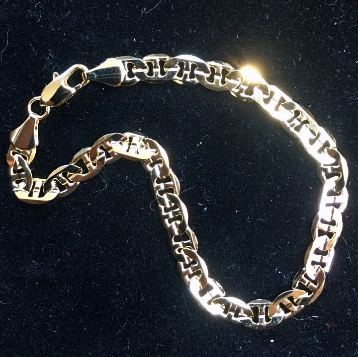 NEW 14K GOLD MARINER BRACELET ITALY