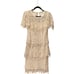 Vintage Cachet by Bari Protas Fringe Lace crochet Short Sleeve flapper Dress 5/6