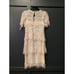 Vintage Cachet by Bari Protas Fringe Lace crochet Short Sleeve flapper Dress 5/6