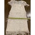 Vintage Cachet by Bari Protas Fringe Lace crochet Short Sleeve flapper Dress 5/6