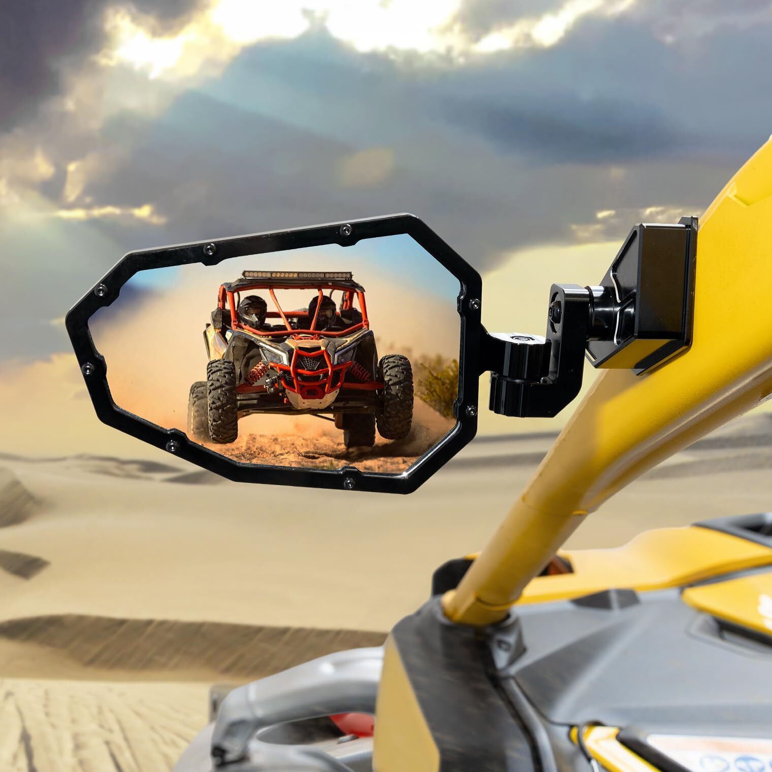KEMIMOTO UTV Aluminum Side Mirrors with Adjustable Mirror Compatible with Can Am