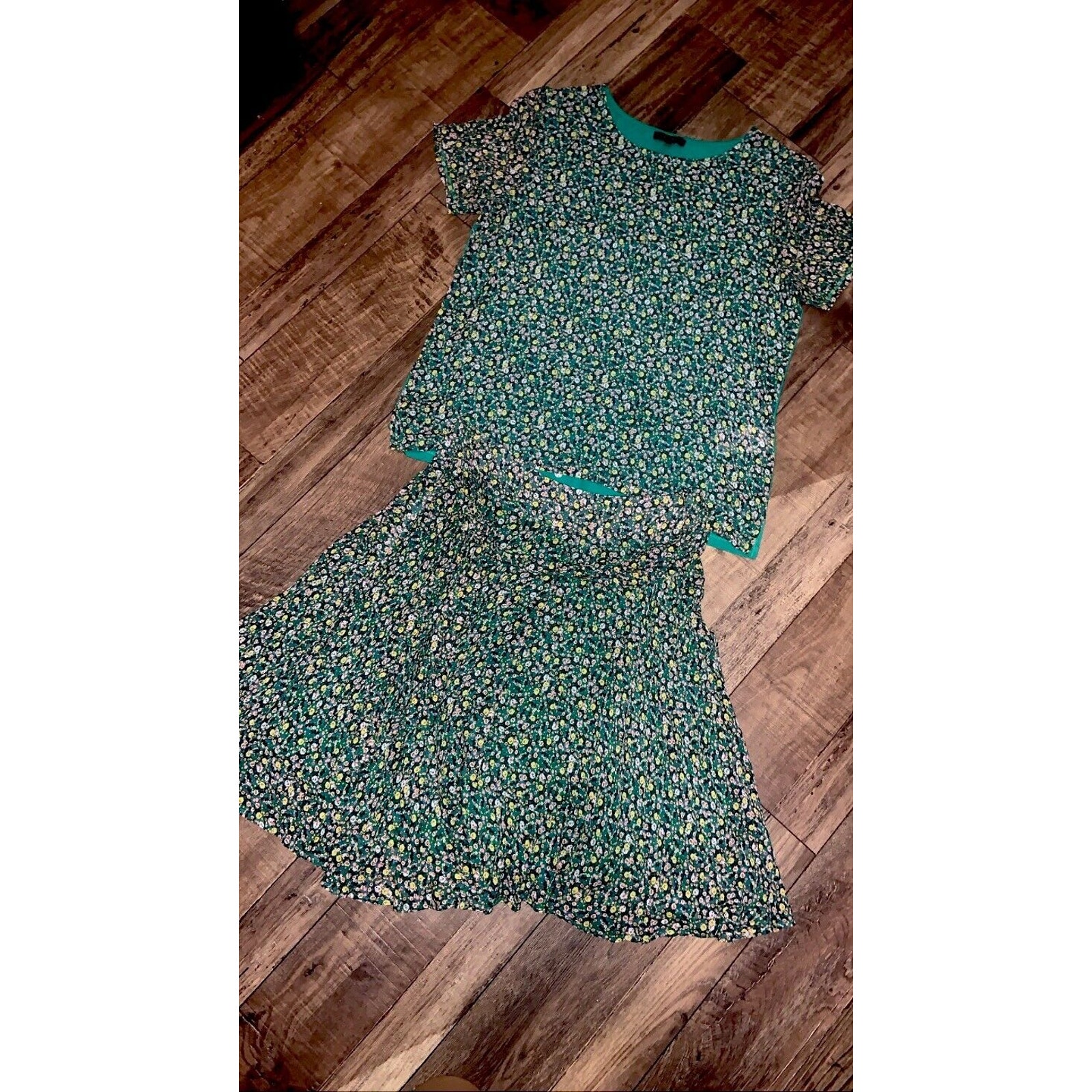 Caroll Paris Floral Top & Skirt Set