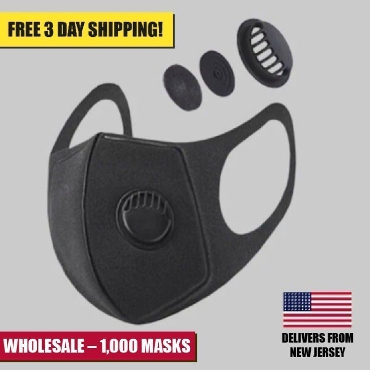 Masks w/ Valve (1,000 pack) Face Covers