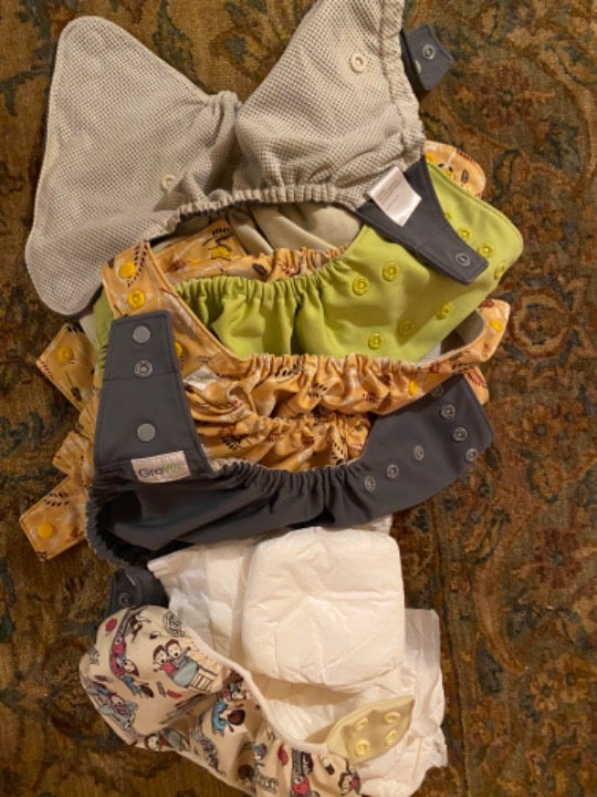 GroVia Hybrid snap diaper covers & inserts. Price Cut.