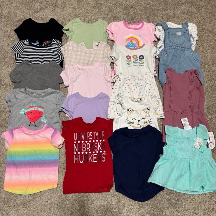 18 Month’s Baby Girl Toddler Girl’s Short Sleeve Top Bundle Lot