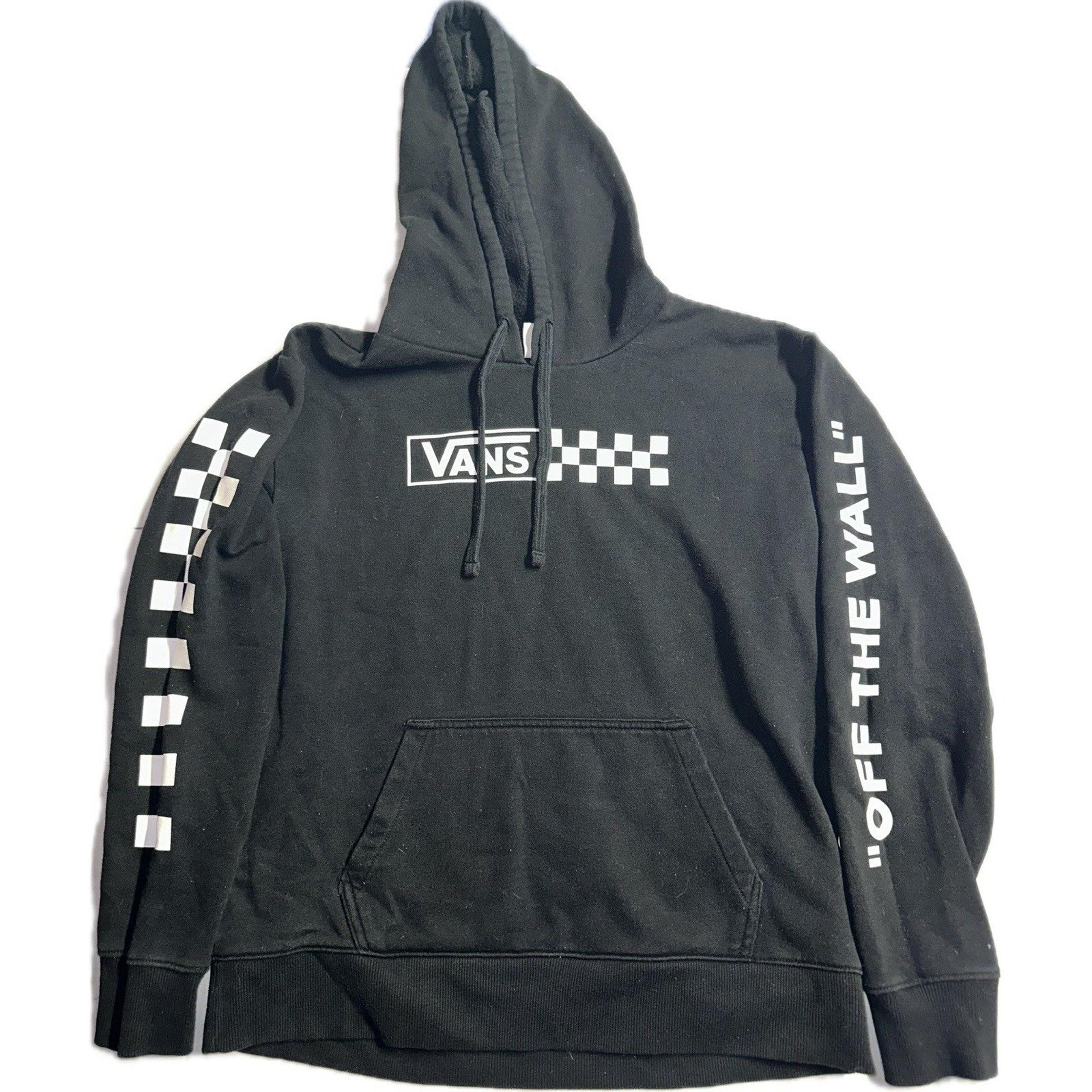VANS Off The Wall Hoodie Men's S Checkboard Long Sleeve Pullover Sweatshirt 90s