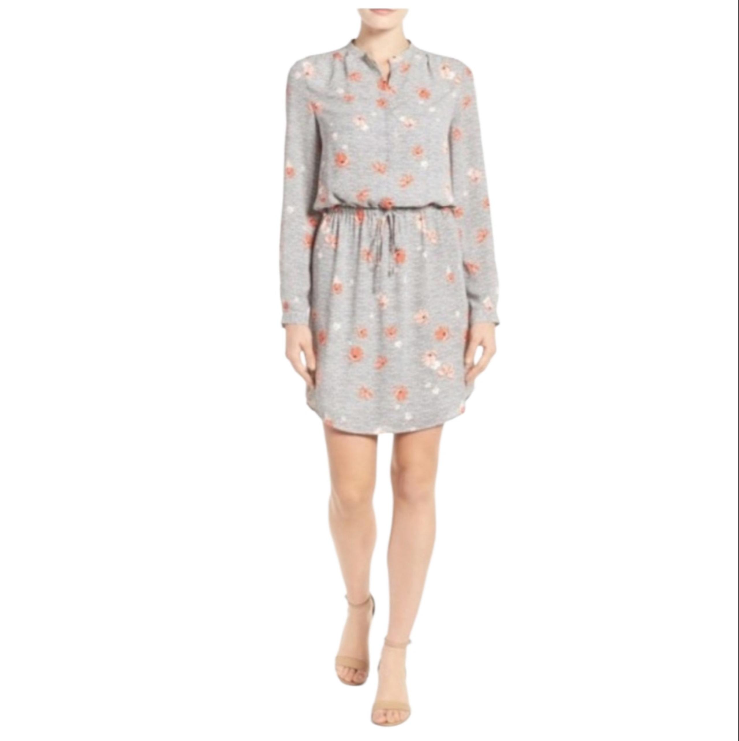 Halogen tie waist floral shirt dress size Large