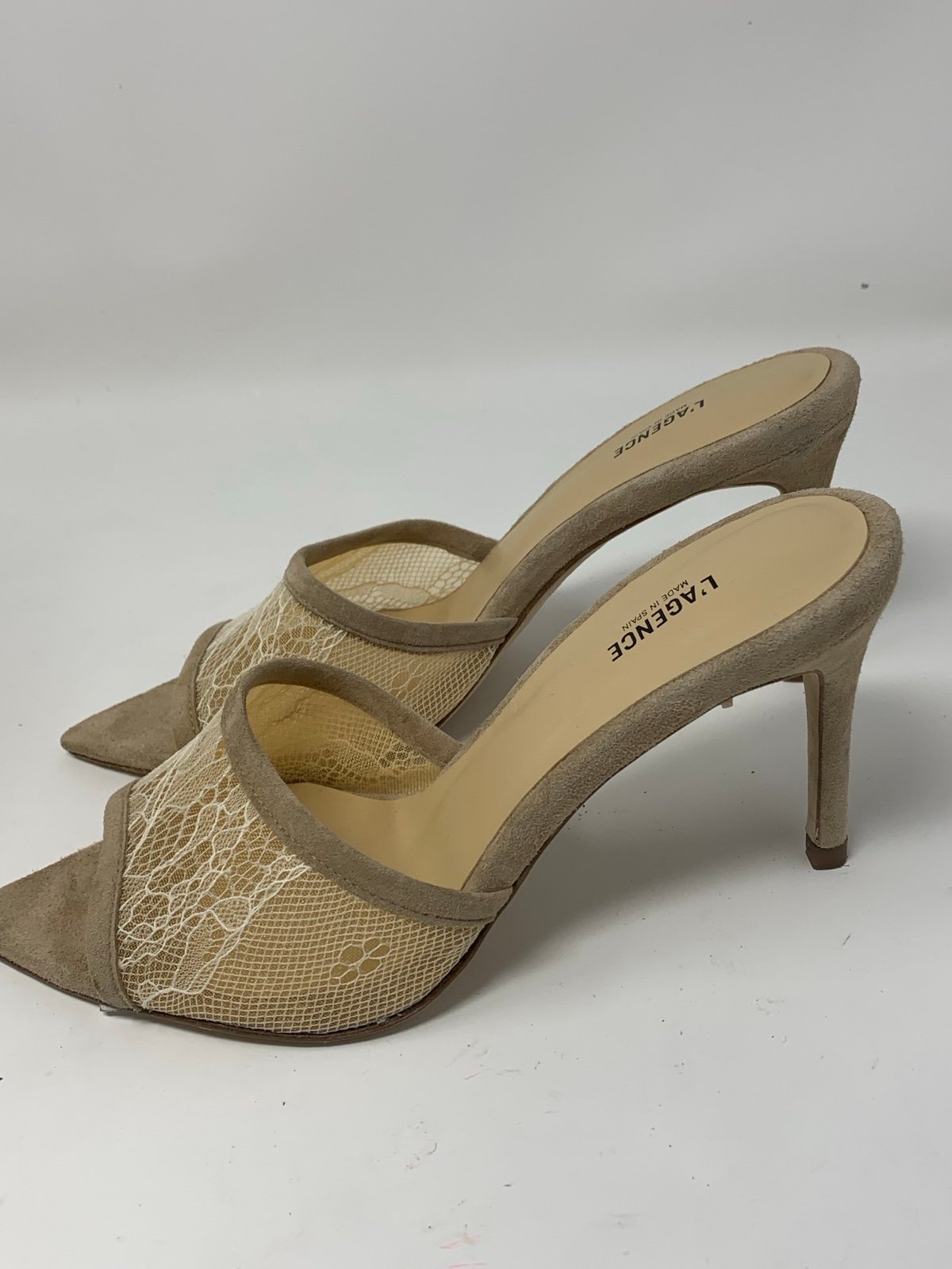 L'AGENCE Corinne Lace Pointed Toe Mule Size 8.5