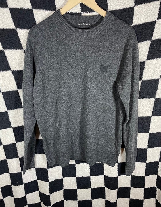 Acne Studios Nalon Face Wool Sweater Size Medium 100% Wool