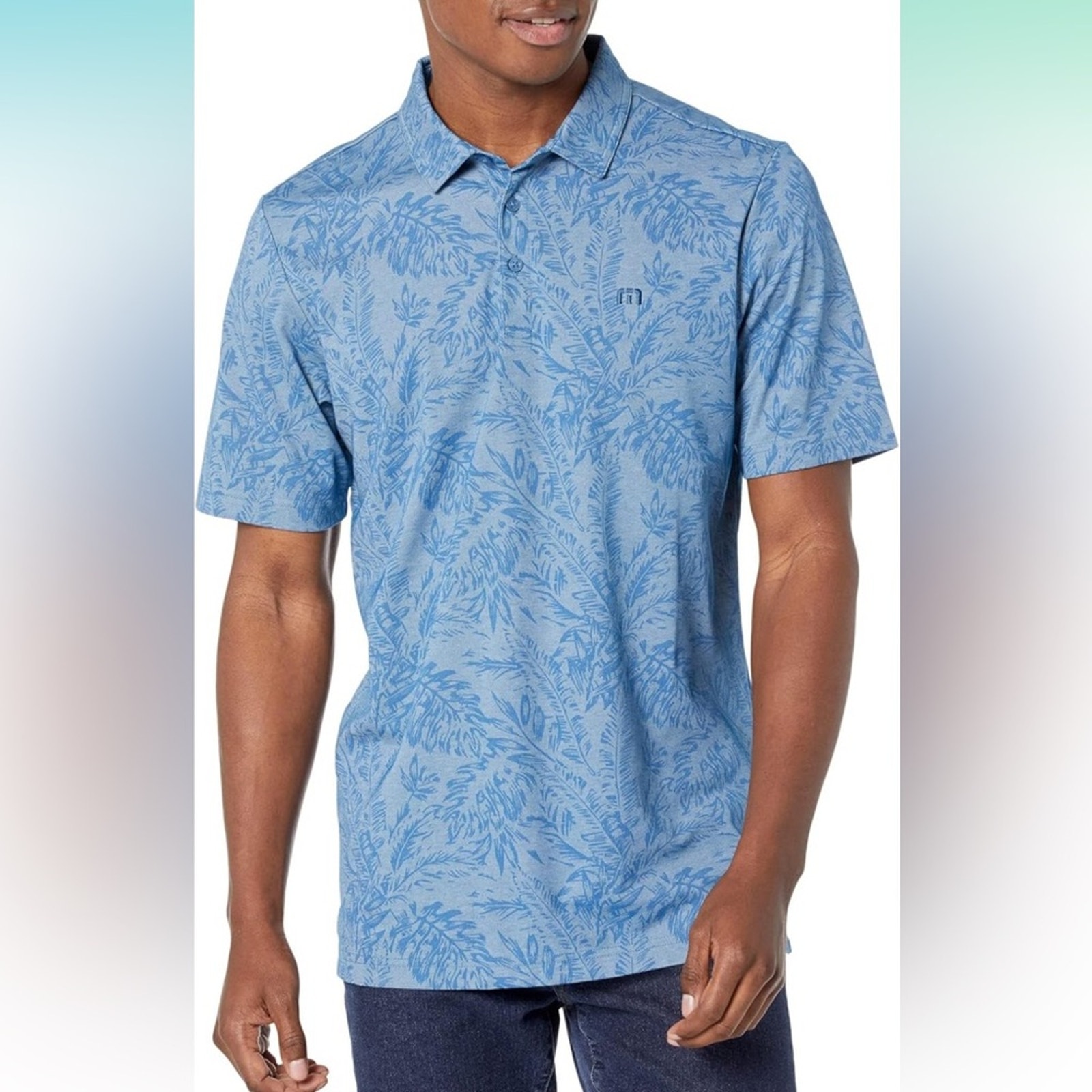 TravisMathew Forever Young Heather Mid Blue NWT MSRP 100 Size S
