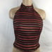 Cache Red & Black Striped Halter Top New 10