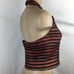 Cache Red & Black Striped Halter Top New 10