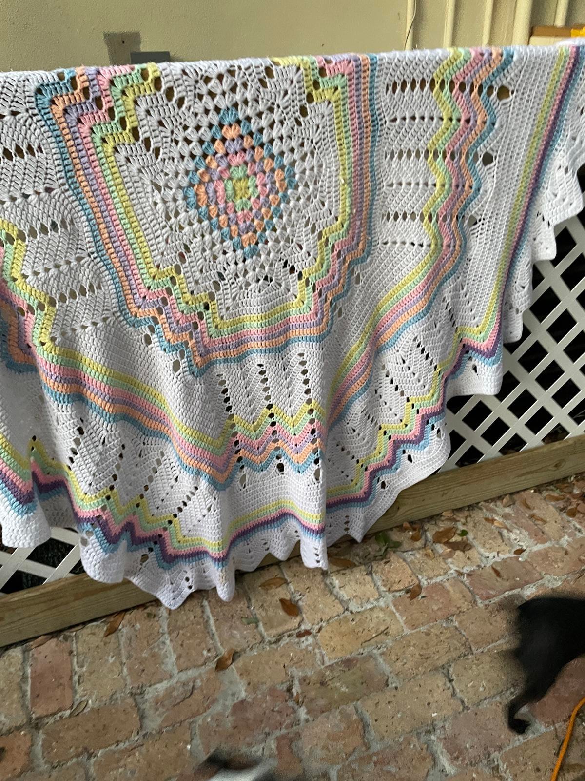 Large round pastel Afghan