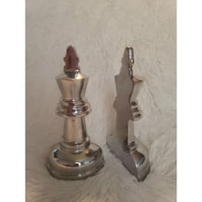 Silver Chess Pieces bookends