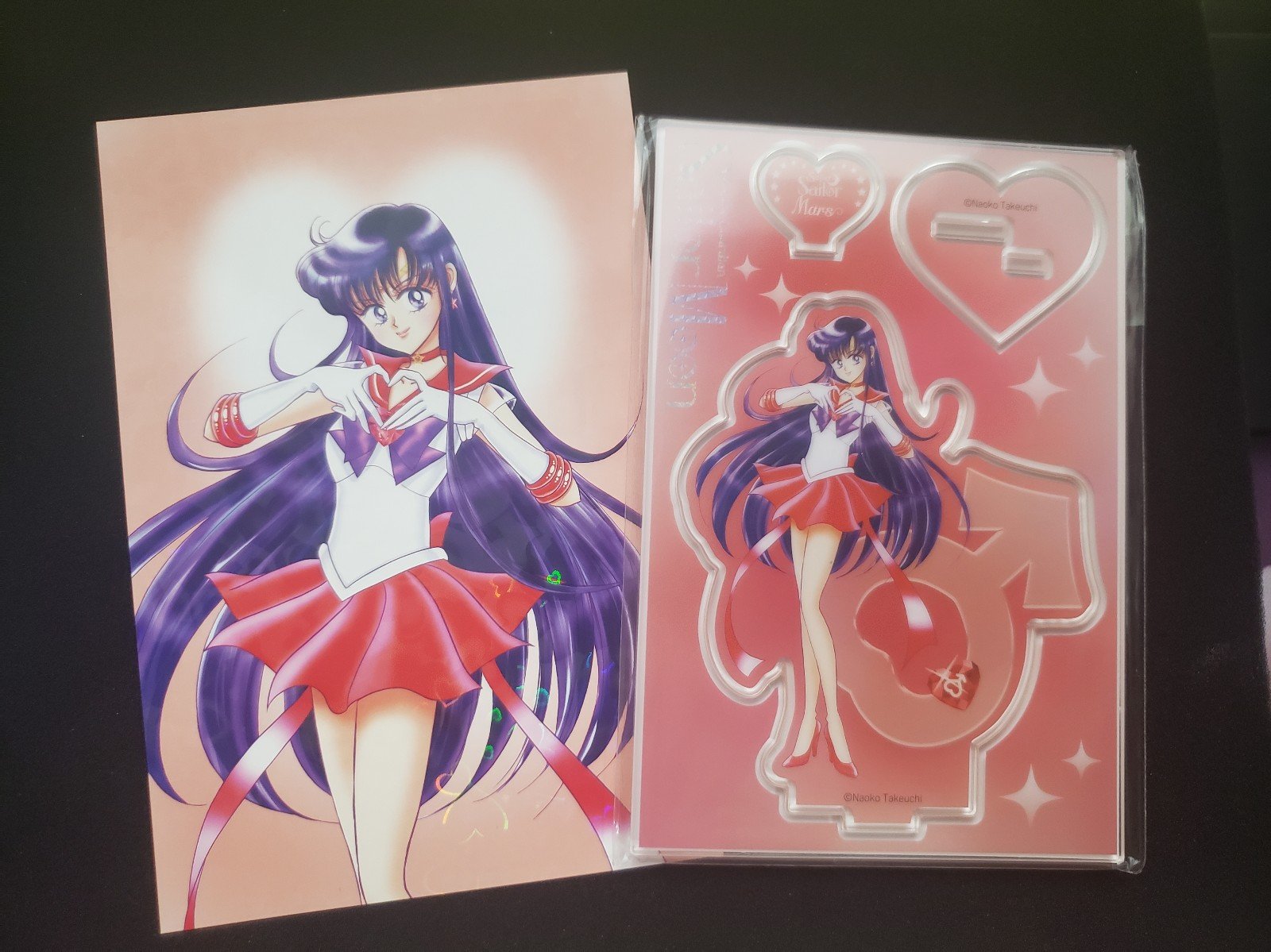Super Sailor Mars Meiji Postcard and Acrylic Stand