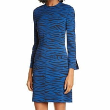 A.L.C. NWOT Blue Black Noelle Sheath Tiger Print Dress Size 0