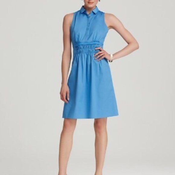 Elie Tahari Christiana Ruffle Sleeveless Shirtdress