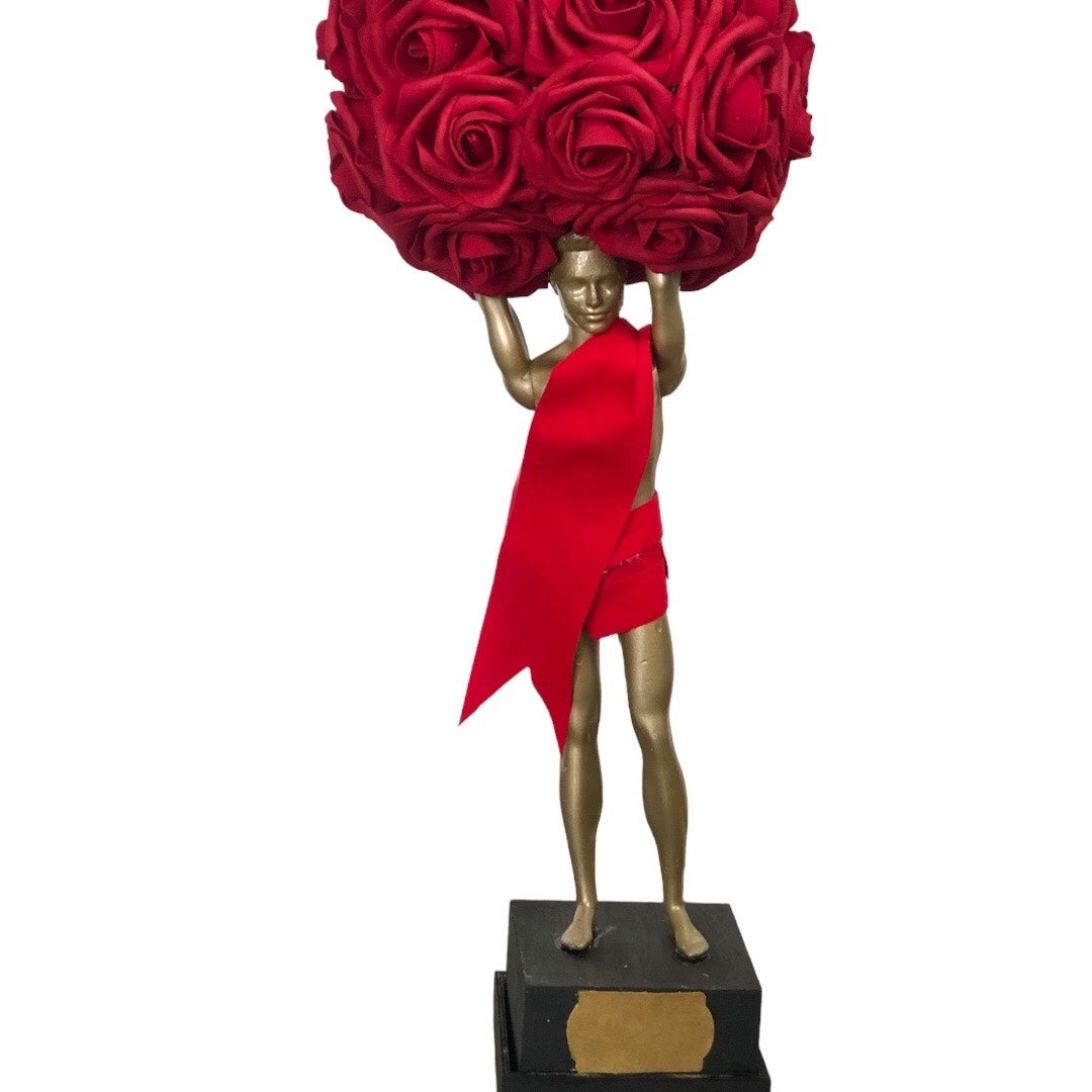 Red “Oscar” Style Floral Centerpiece for Table Decor Special Events
