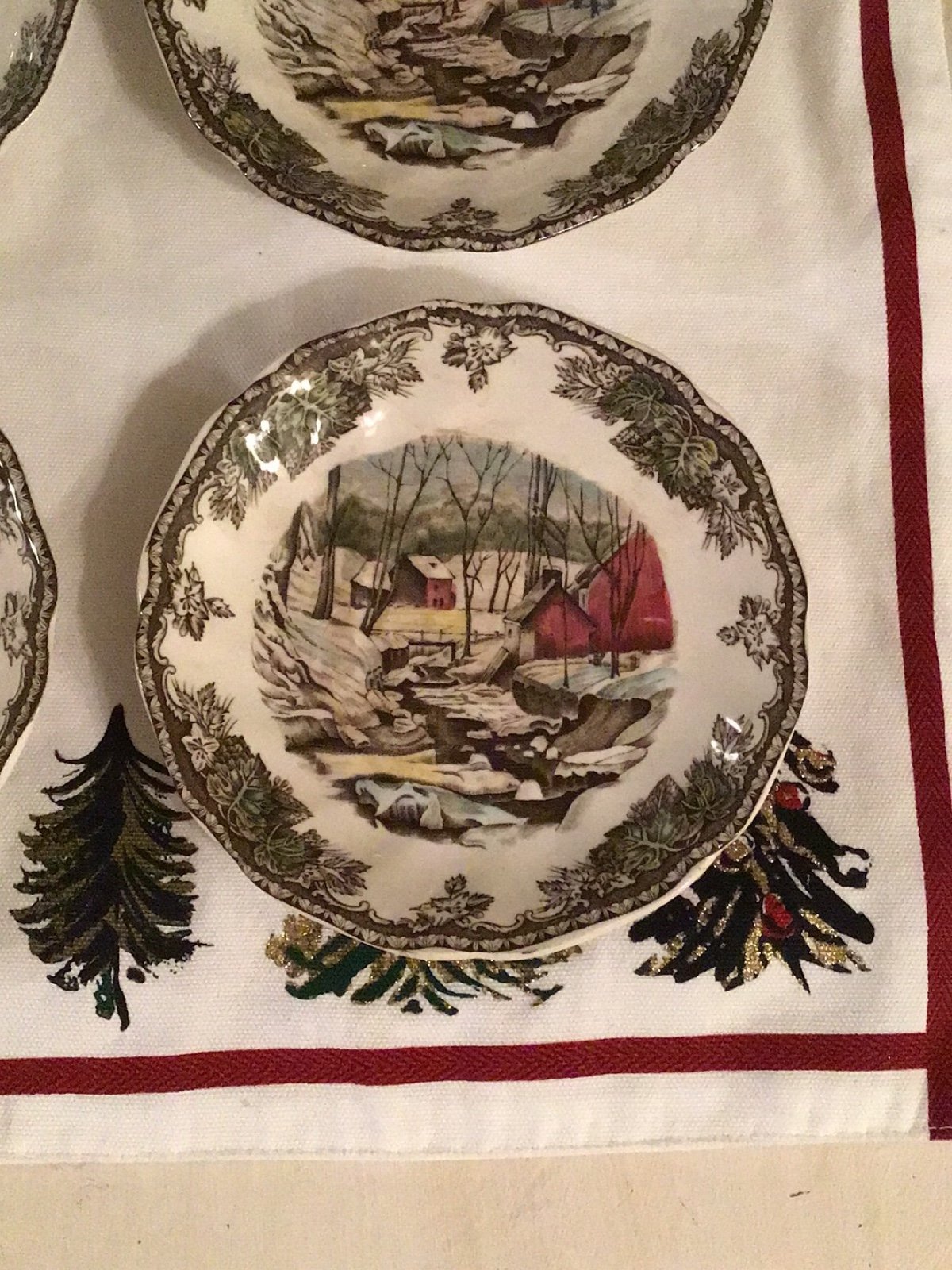 Friendly Village (8) Saucer’s Johnson Brothers Ice House Made In England