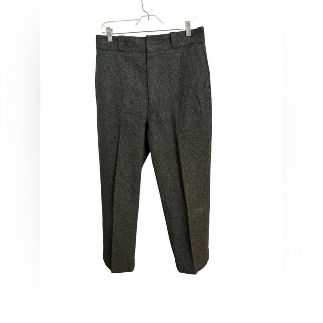 Woolrich Vintage Herringbone Hunting Pants Wool Heavy Gray Workwear Men's 34