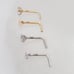14K White Gold CZ Diamond L-Bend Stud Nose Ring, NWT