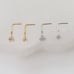14K White Gold CZ Diamond L-Bend Stud Nose Ring, NWT